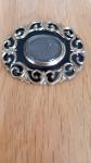 Vintage Enamel Mourning Brooch in Pinchbeck