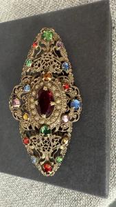 Gorgeous Antique Neither Brothers Tutti Frutti Brooch