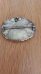 Vintage Enamel Mourning Brooch in Pinchbeck