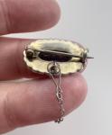 Amethyst Paste and Seed Pearl Silver Brooch