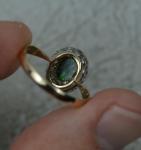 Vintage Enamel and Diamond 15ct Gold Ring