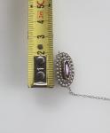 Amethyst Paste and Seed Pearl Silver Brooch