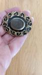 Vintage Enamel Mourning Brooch in Pinchbeck