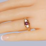 Edwardian Ruby and Diamond Trilogy Ring, 18ct Gold