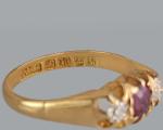 Edwardian Ruby and Diamond Trilogy Ring, 18ct Gold