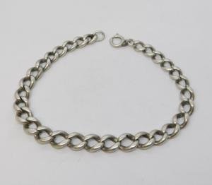 Art Deco Sterling Silver Curb Link Bracelet