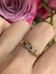 George V 18ct Gold Sapphire Diamond Gypsy Ring