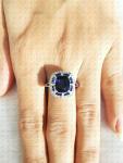 Antique 2 Ct Blue Sapphire Art Deco Ring