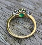Colombian Emerald & Diamond Trilogy Antique Ring