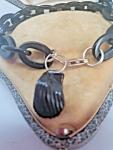 Victorian Whitby Jet Shell Pendant Bracelet