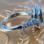 3Ct Emerald Diamond Vintage Art Deco Engagement Ring