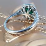 3Ct Emerald Diamond Vintage Art Deco Engagement Ring