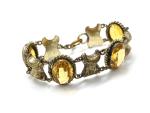 Victorian Etruscan Revival Gold-Plated Citrine Bracelet