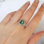 3Ct Emerald Diamond Vintage Art Deco Engagement Ring
