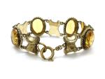 Victorian Etruscan Revival Gold-Plated Citrine Bracelet