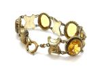 Victorian Etruscan Revival Gold-Plated Citrine Bracelet