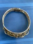 Charming Vintage Silver Filigree Bracelet with Brass