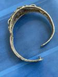 Charming Vintage Silver Filigree Bracelet with Brass
