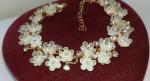 Vintage Lucite Daisy Crystal Bracelet