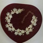 Vintage Lucite Daisy Crystal Bracelet