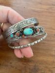 Vintage Ethnic Silver Bangles Set of 2