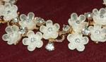 Vintage Lucite Daisy Crystal Bracelet