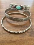 Vintage Ethnic Silver Bangles Set of 2
