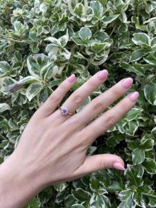 Antique Yellow Gold Pink Sapphire Diamond Cluster Ring