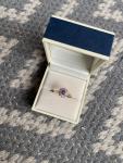 Antique Yellow Gold Pink Sapphire Diamond Cluster Ring
