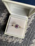 Antique Yellow Gold Pink Sapphire Diamond Cluster Ring