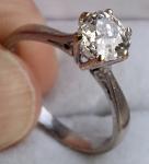 18Ct Gold Diamond Cushion Cut Antique Ring