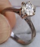 18Ct Gold Diamond Cushion Cut Antique Ring