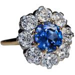 Art Deco 2 Ct Sapphire Diamond Wedding Ring