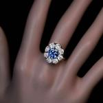 Art Deco 2 Ct Sapphire Diamond Wedding Ring
