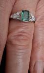 18Ct Gold Art Deco Emerald & Diamond Ring