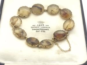 Victorian 15ct Gold Agate Bracelet 16.2g