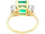 Vintage 1935 Emerald and Diamond Gold Ring