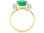 Vintage 1935 Emerald and Diamond Gold Ring