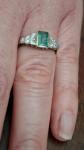 18Ct Gold Art Deco Emerald & Diamond Ring