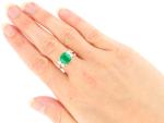 Vintage 1935 Emerald and Diamond Gold Ring