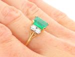 Vintage 1935 Emerald and Diamond Gold Ring