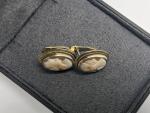 Vintage Silver Cameo Earrings with Gold Vermeil