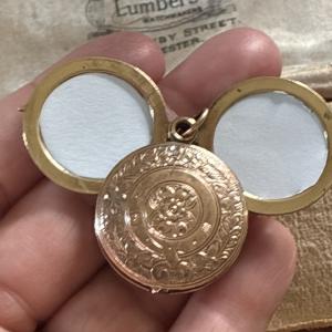 Vintage 9ct Rose Gold Double-Sided Photo Locket