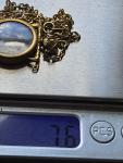 Victorian Gold Tone Double Photo Locket Pendant