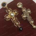 Vintage Filigree Gold and Pearl Cross Earrings
