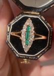 Victorian 18ct Gold Diamond Emerald Engagement Ring