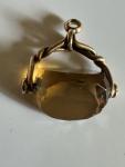 Edwardian 9ct Gold Citrine Spinner Fob Pendant