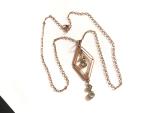 Victorian Edwardian 9ct Gold Topaz Pearl Pendant