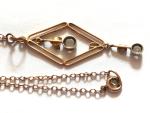 Victorian Edwardian 9ct Gold Topaz Pearl Pendant