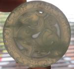 Victorian Oriental Green Jade Bird Pendant